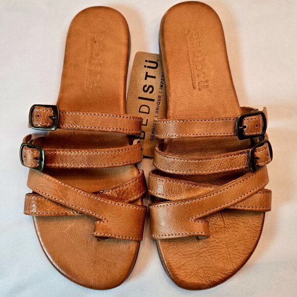 Bed Stu Shoes - BED STU Women's Hilda Leather Slides Sandals Sz: 7.5 - Brown